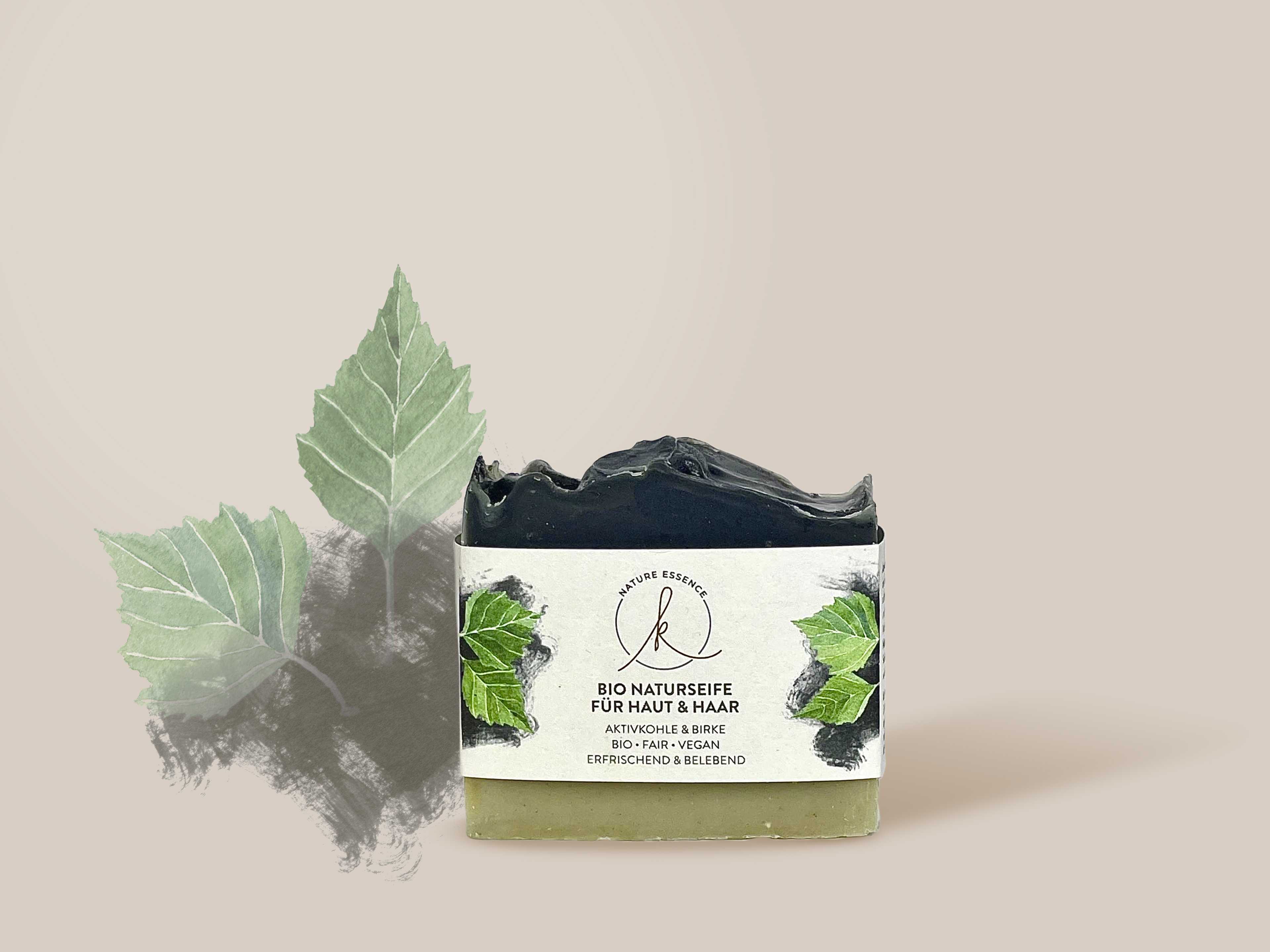 Naturseife für Haut & Haar - Aktivkohle & Birke 
